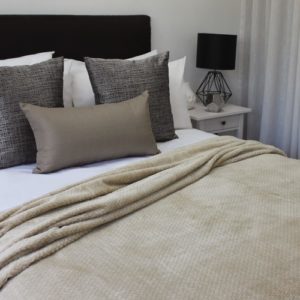 Herringbone Flannel Fleece Blanket - Champagne